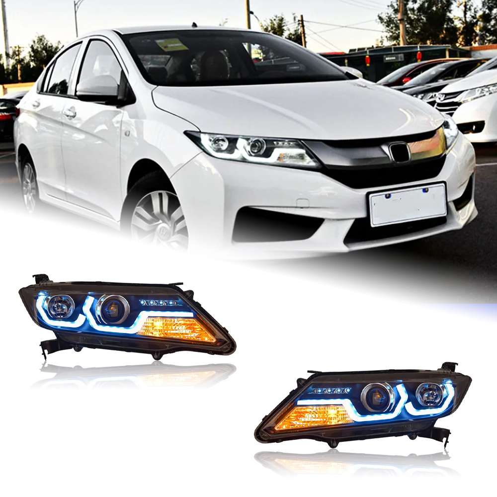 AKD Car Styling Head Lamp for Honda City Headlights 2015-2019 New Led Headlight Brand Eagle Eye LED DRL Hid Bi Xenon Auto Accessories