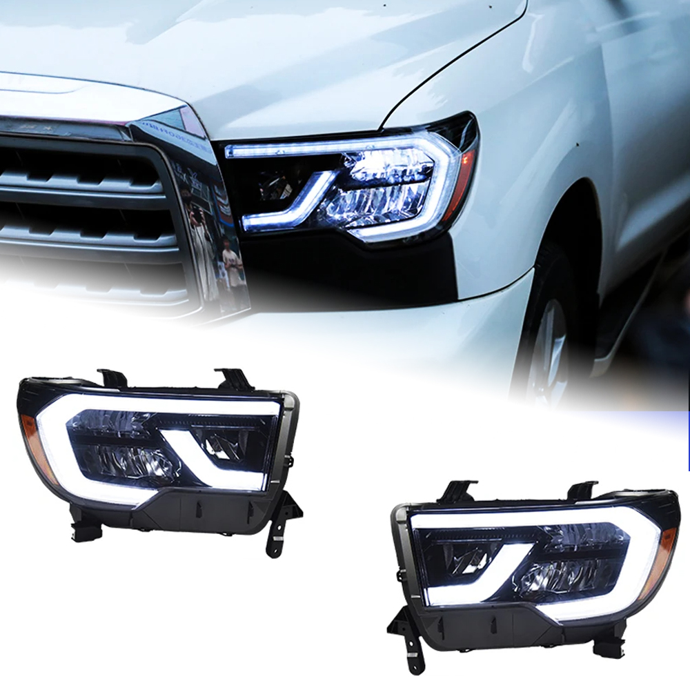 AKD Head Lamp for Toyota Tundra LED Headlight 2007-2021 Headlight Tundra DRL Turn Signal High Beam Angel Eye Projector Lens