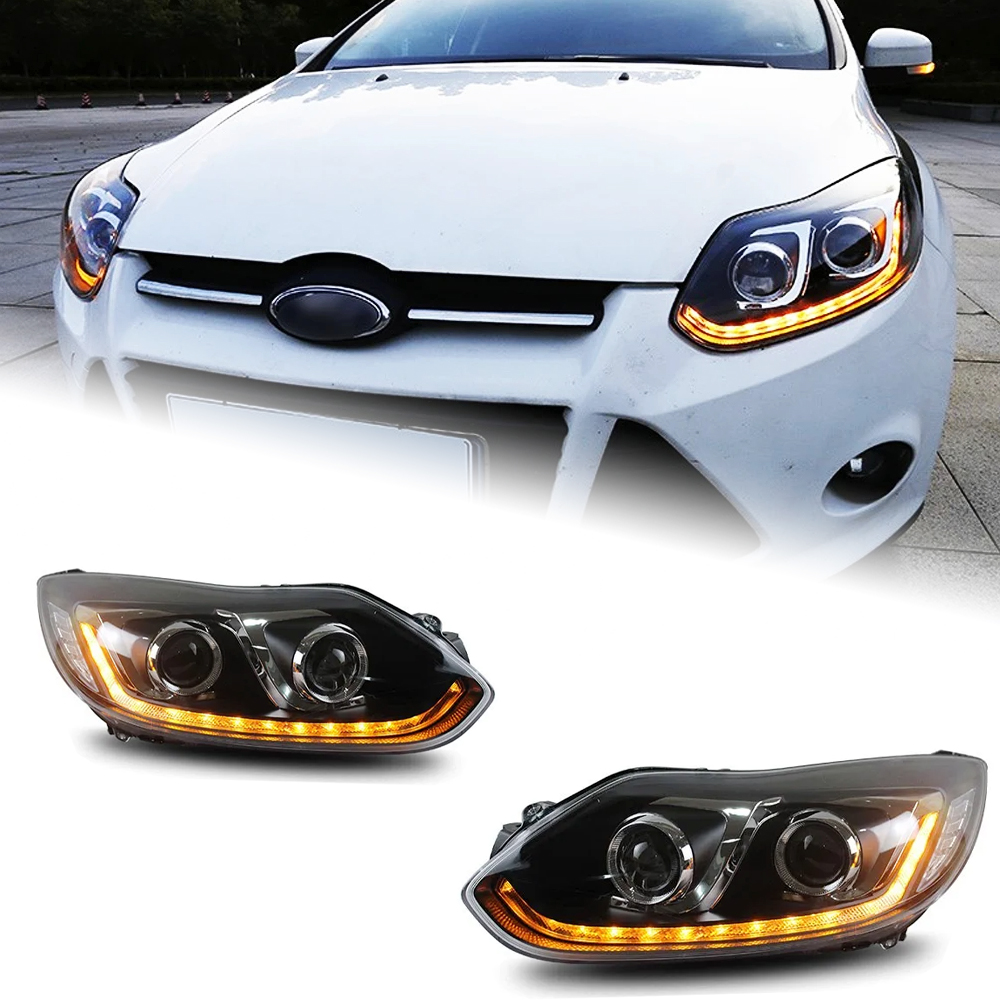 AKD Car Lights For Ford Focus 2012-2014 LED Auto Headlights Assembly Upgrade Bicofal Lens Dynamic Signal Lamp Tool Accessories