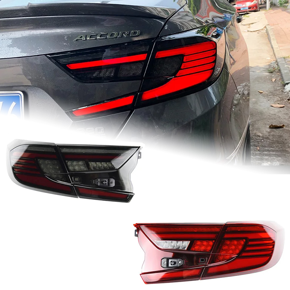 AKD Car Lights for Honda Accord X 2018-2022 10th LED Auto Taillights Assembly Upgrade Angel Wing Design Dynamic Lamp Accessories