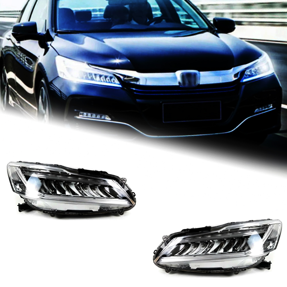 AKD Car Lights For Honda Accord 9.5th 2015-2018 Upgrade LED Auto Crystal Wing Headlights Start Animation Dynamic Signal Lamp Accessories