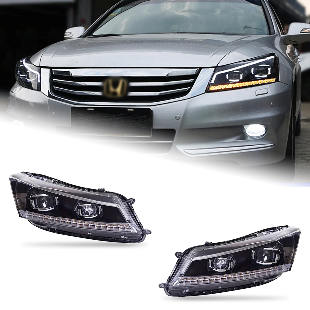 AKD Car Styling for Honda Accord Headlights 2008-2012 Accord 8 LED Headlight LED DRL Hid Head Lamp Angel Eye Bi Xenon Accessories