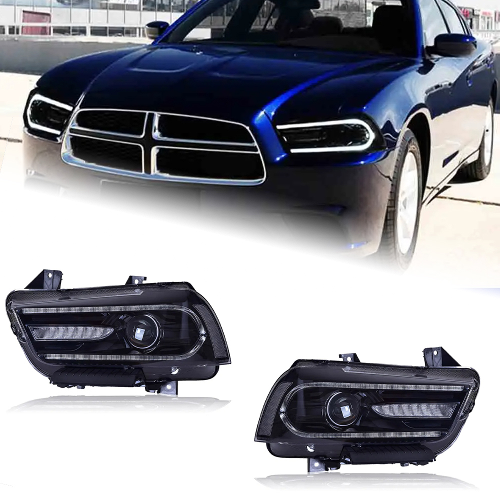 AKD Car Styling for Dodge Charger Headlights 2011-2014 Charger LED Headlight Dynamic Signal Led Drl Bi Xenon Auto Accessories