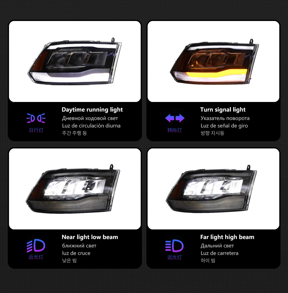 AKD Head Lamp for Dodge RAM 1500 LED Headlight 2008-2018 Headlights RAM DRL Turn Signal High Beam Angel Eye Projector Lens