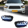 AKD Car Lights For Toyota Highlander 2009-2012 Kluger LED Headlights Assembly Upgrade Projector 4 Lens Dynamic Signal Lamp Tool Accessories