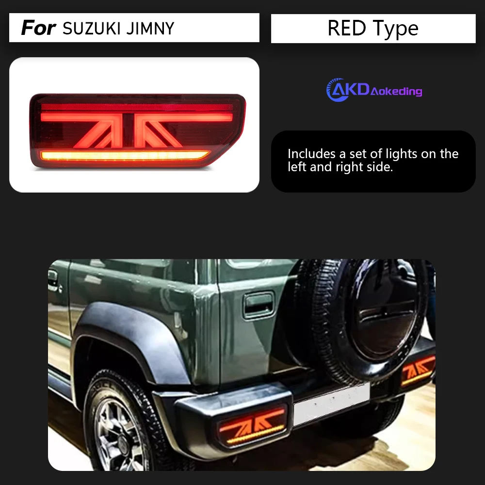 AKD Tail Lamp for Suzuki Jimny LED Tail Light 2018-2020 Jimny Rear Fog Brake Turn Signal Automotive Accessories