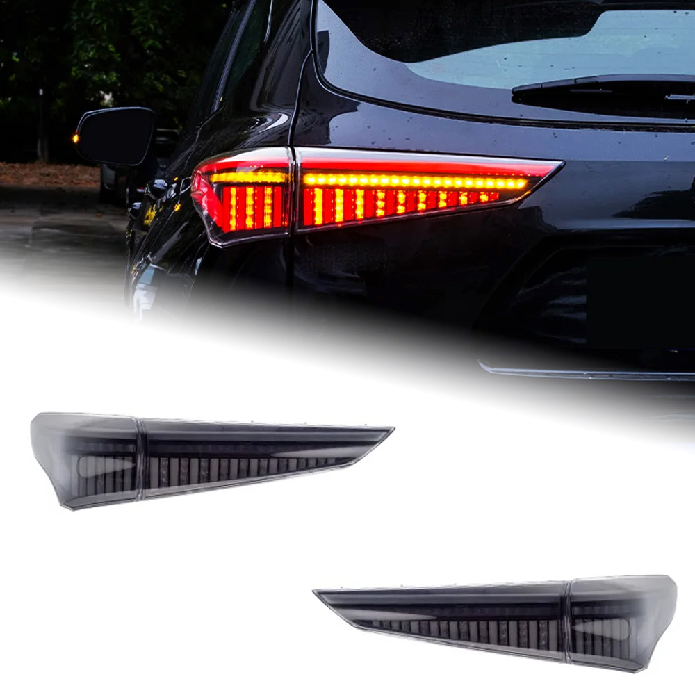 AKD Tail Lamp for Toyota Highlander LED Tail Light 2021-2022 Highlander Rear Fog Brake Turn Signal Automotive Accessories