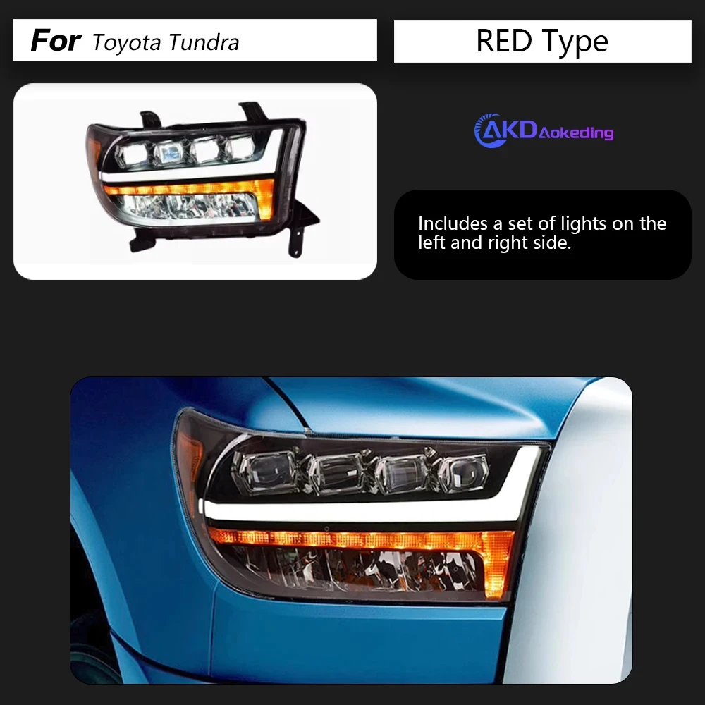 AKD Car Styling for Toyota Tundra LED Headlight 2014-2019 Headlights Tundra DRL Turn Signal High Beam AngelAccessories