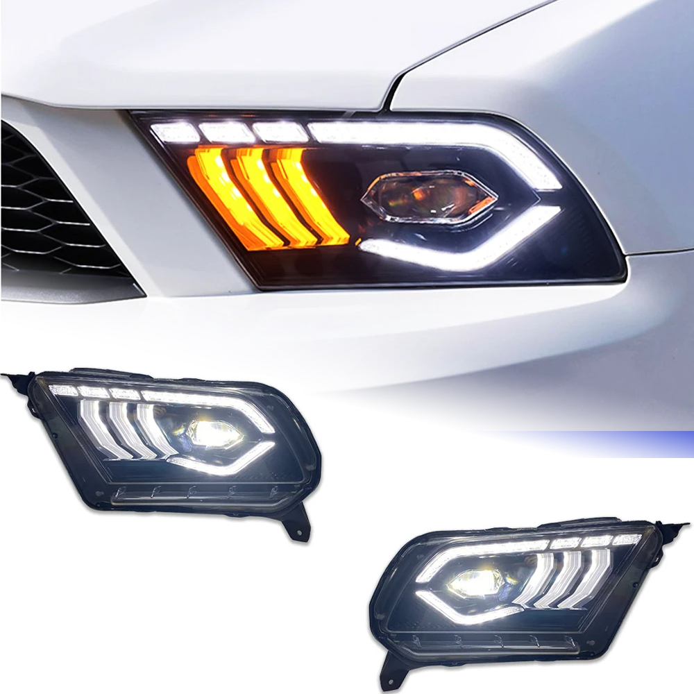 AKD Head Lamp for FORD Mustang LED Headlight 2010-2014 Headlights Mustang DRL Turn Signal High Beam Angel Eye Projector Lens