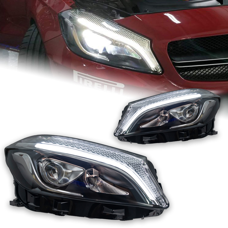 AKD Car Styling forN Banz W176 A200 LED Headlight 2013-2018 A180 Head Lamp DRL Signal Projector Lens Automotive Accessories 2PCS