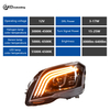 AKD Headlight Assembly Upgrade for 2008-2012 Mercedes-Benz GLK Models, Featuring LED Laser Sequential Turn Signals, Daytime Running Lights, And Bi-xenon Projector Lenses.