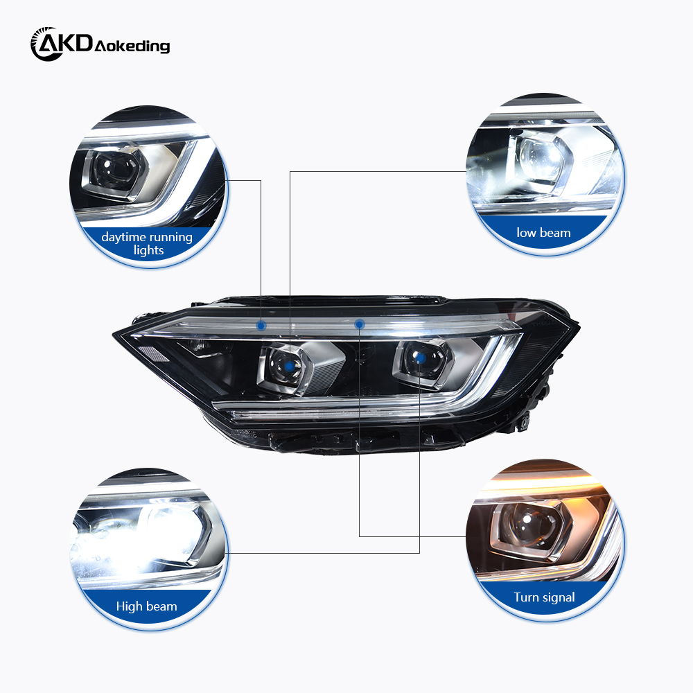 AKD is suitable for 2019-2023 Volkswagen Jetta MK7 models, and is a high-spec LED projector headlight assembly with sequential turn signals.