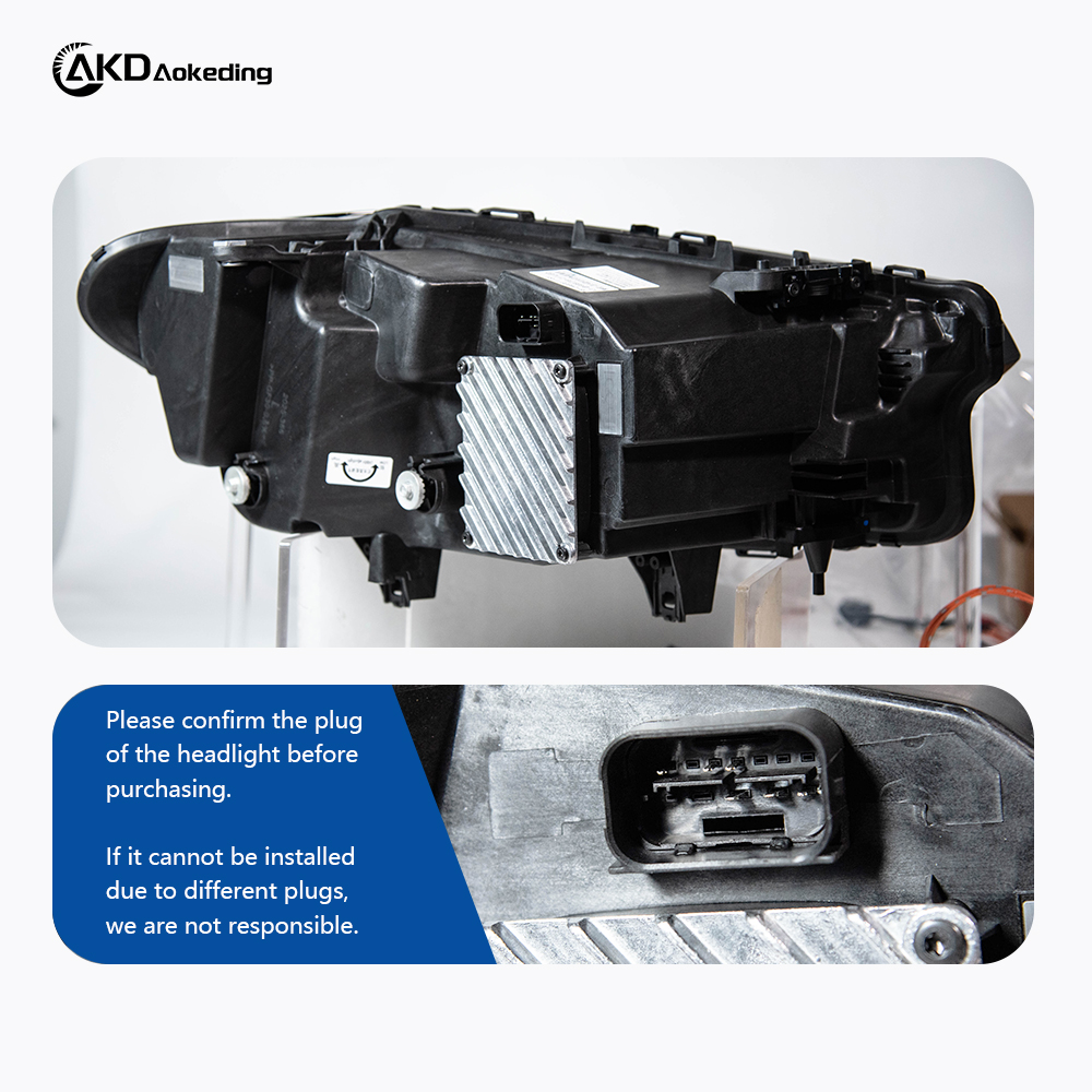 AKD G01/08 headlight assembly specifically for 2018-2021 BMW X3 models: LED lens, daytime running lights, turn signals, and laser headlights.