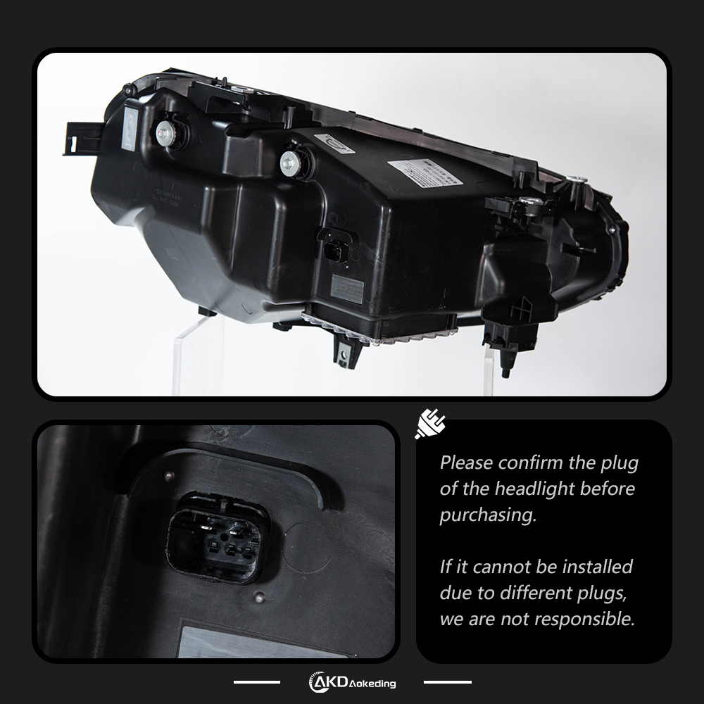 AKD headlight assembly upgrade for 2022-2026 BMW 2 Series G42M2G87 models, featuring dual-color LED laser projector lenses.