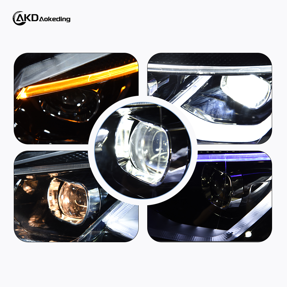 AKD headlight assembly upgrade for 2009-2012 Volkswagen Golf 6, and LED upgrade dual-lens lens parts for Golf 8.
