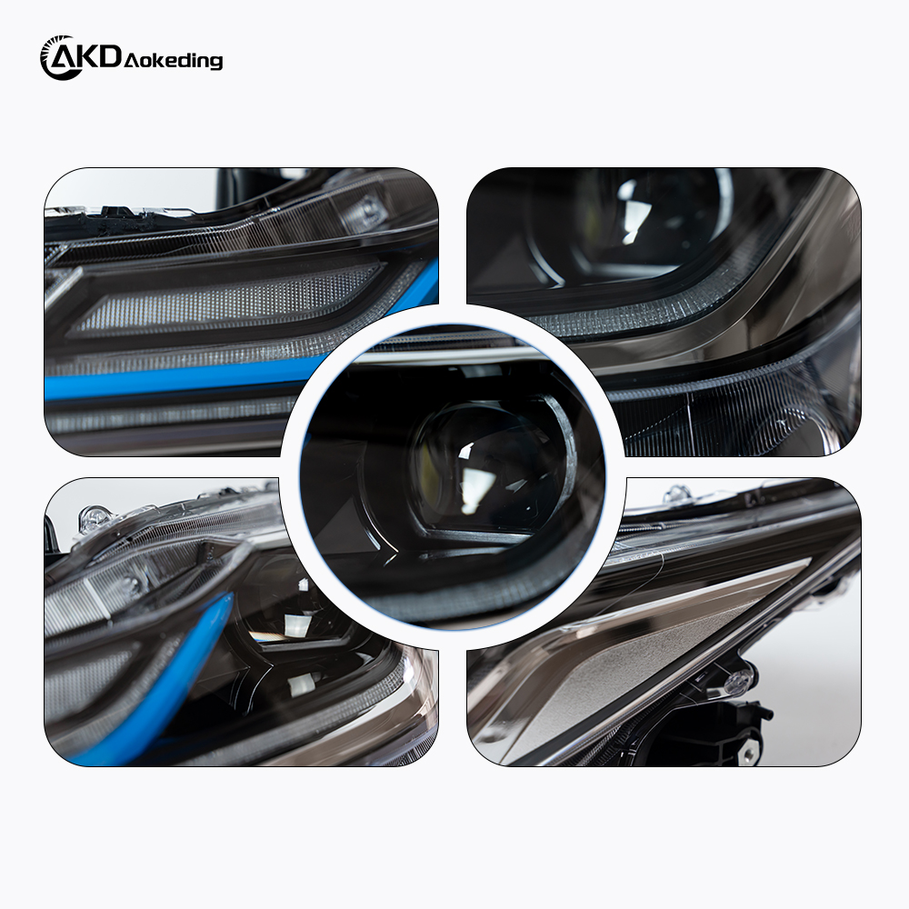 AKD headlight assembly upgrade for 2019-2022 Toyota Corolla, featuring LED lenses, daytime running lights, and sequential turn signals.