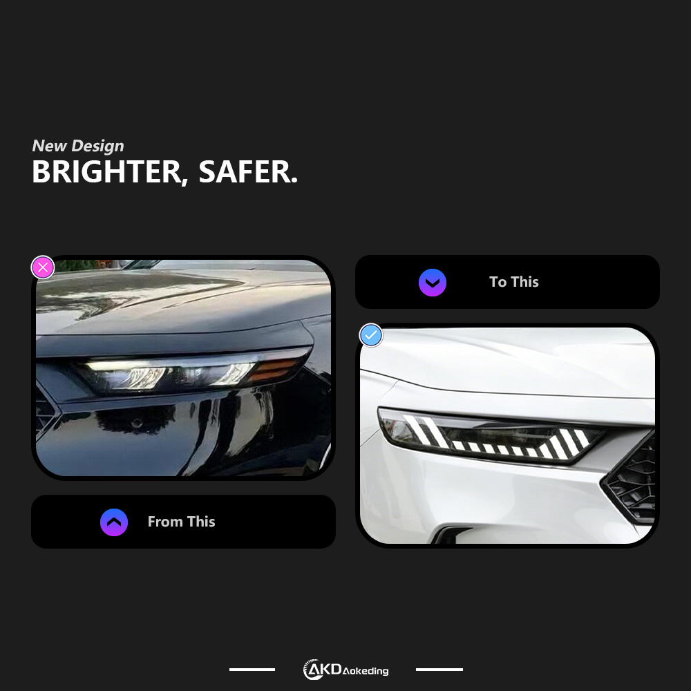 AKD LED daytime running lights and sequential turn signals are compatible with 2023-2026 Honda Accord 11th generation models.
