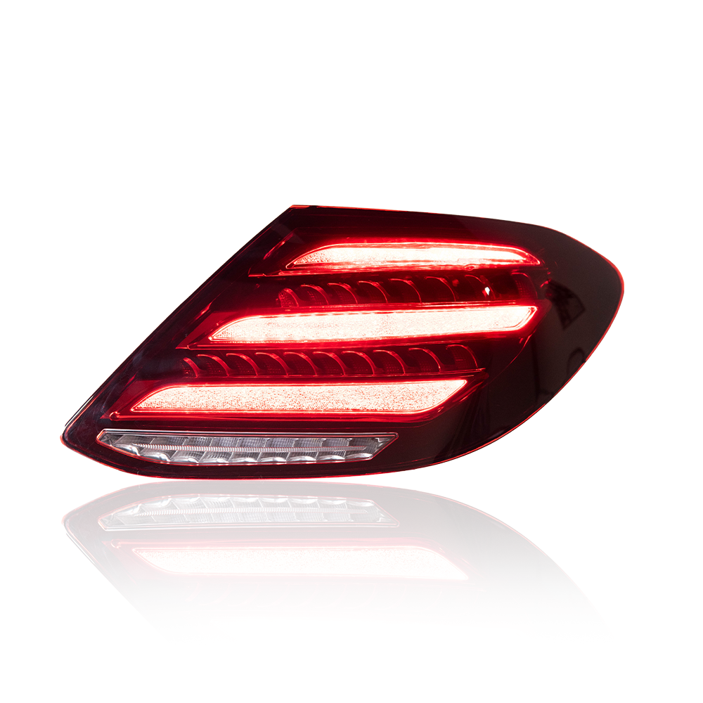 AKD upgrade taillights for 2017-2023 Mercedes-Benz E-Class W213 models, modified to resemble a Diamond Maybach.