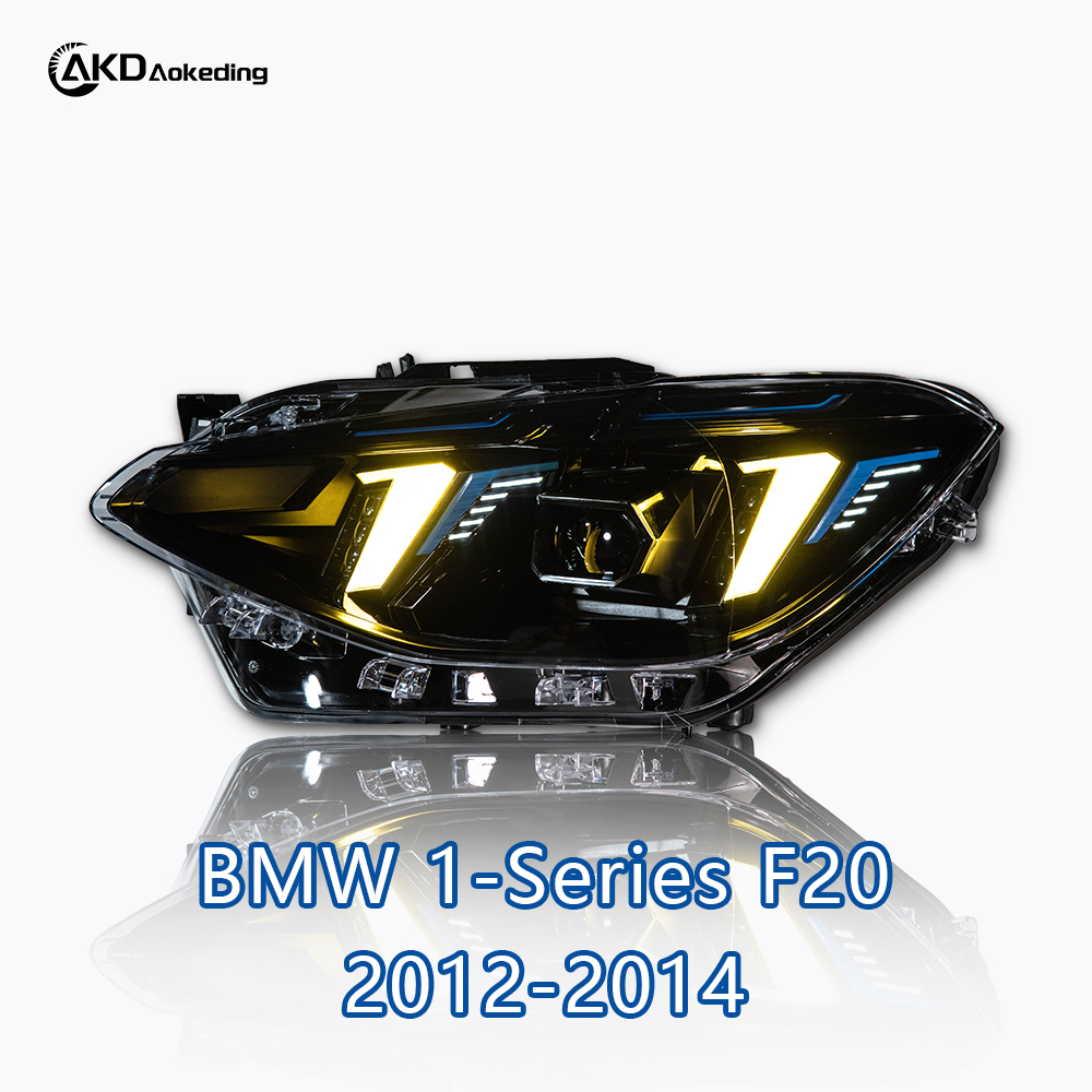 AKD Headlight Assembly Upgrade for 2012-2014 BMW 1 Series F20 Models: LED Laser Sequential Turn Signals, Daytime Running Lights, And Bi-xenon Projector Lenses.