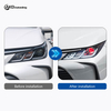 AKD headlight assembly upgrade for 2019-2022 Toyota Corolla, featuring LED lenses, daytime running lights, and sequential turn signals.