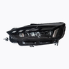 AKD headlight assembly modification for 2017-2020 Audi A5 models, featuring RS-style LED daytime running lights, dynamic turn signals, and laser headlights.