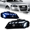 AKD Headlight Assembly Modification for 2008-2012 Audi A3 Models, RS Style with Flowing Turn Signals And LED Bi-xenon Projector Headlights.