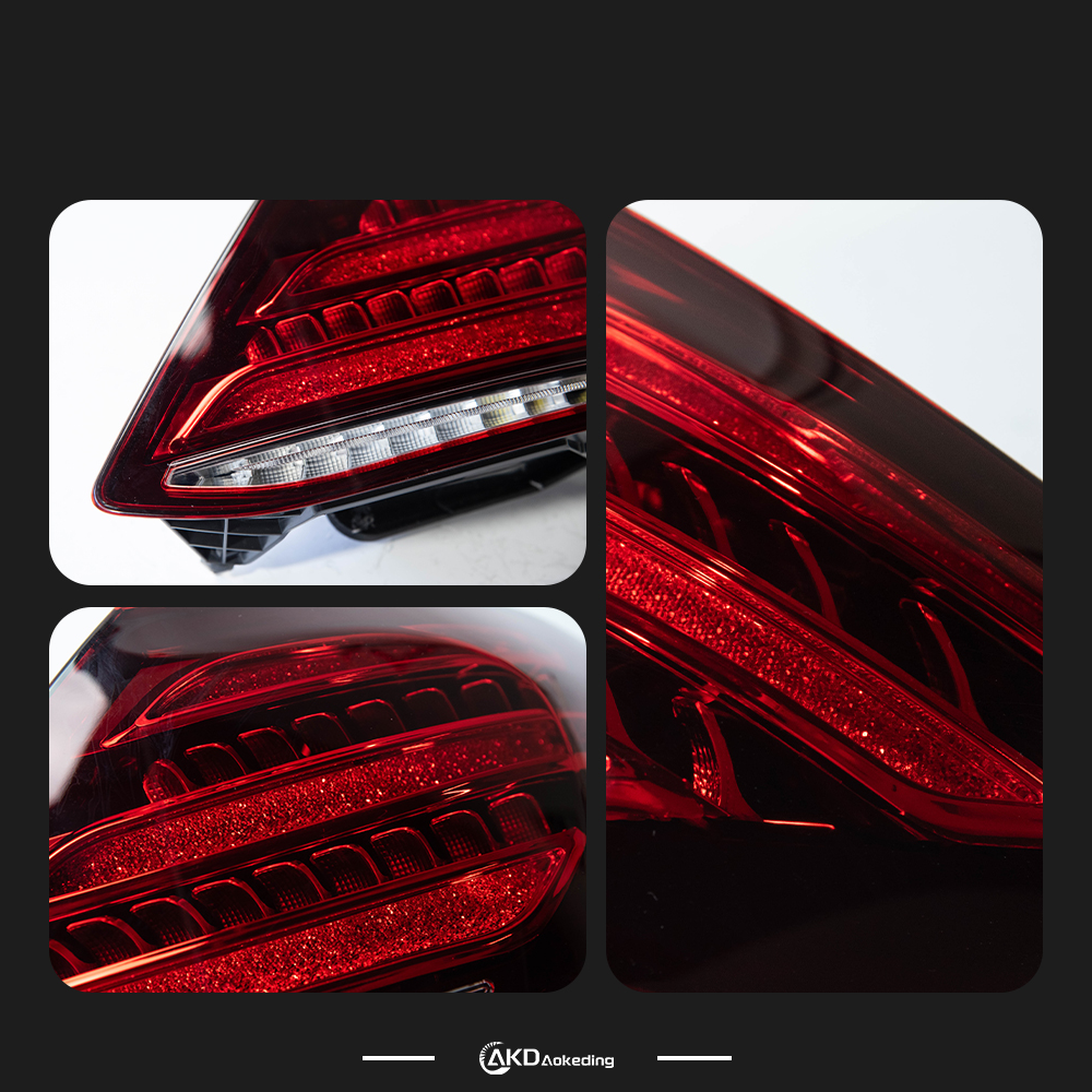 AKD upgrade taillights for 2017-2023 Mercedes-Benz E-Class W213 models, modified to resemble a Diamond Maybach.