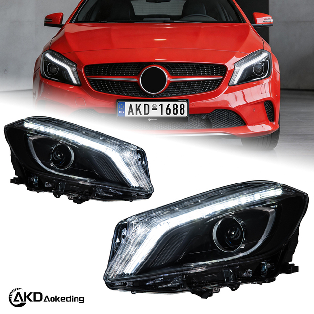 AKD is a genuine factory-fitted low-lift LED projector headlight assembly for 2012-2018 Mercedes-Benz A-Class W176 models.