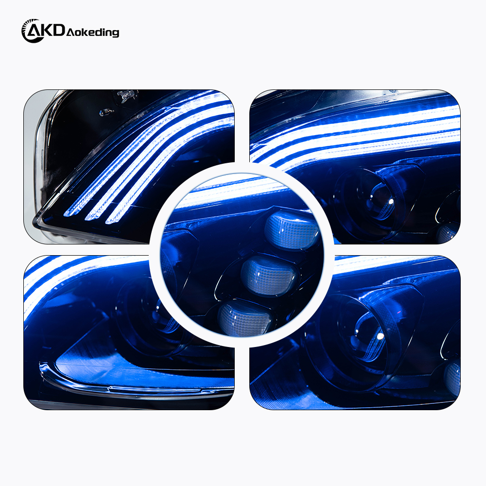 AKD LED projector headlight assembly suitable for 2012-2015 Mercedes-Benz ML, GLE, and Maybach models, with flowing light effect.