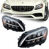 AKD headlight assembly with LED daytime running lights and turn signals for 2014-2021 Mercedes-Benz C-Class W205 models.