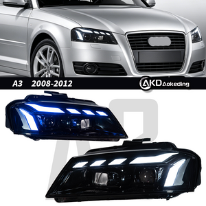 AKD Headlight Assembly Modification for 2008-2012 Audi A3 Models, RS Style with Flowing Turn Signals And LED Bi-xenon Projector Headlights.