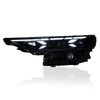 AKD headlight assembly upgrade for 2019-2023 Audi Q8 models with LED laser matrix scanning lenses and flowing turn signals.