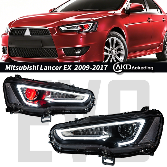 AKD-specific LED sequential turn signals for Mitsubishi Lancer EX headlight assemblies (2008-2016 models).