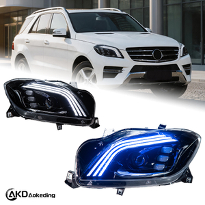 AKD LED projector headlight assembly suitable for 2012-2015 Mercedes-Benz ML, GLE, and Maybach models, with flowing light effect.