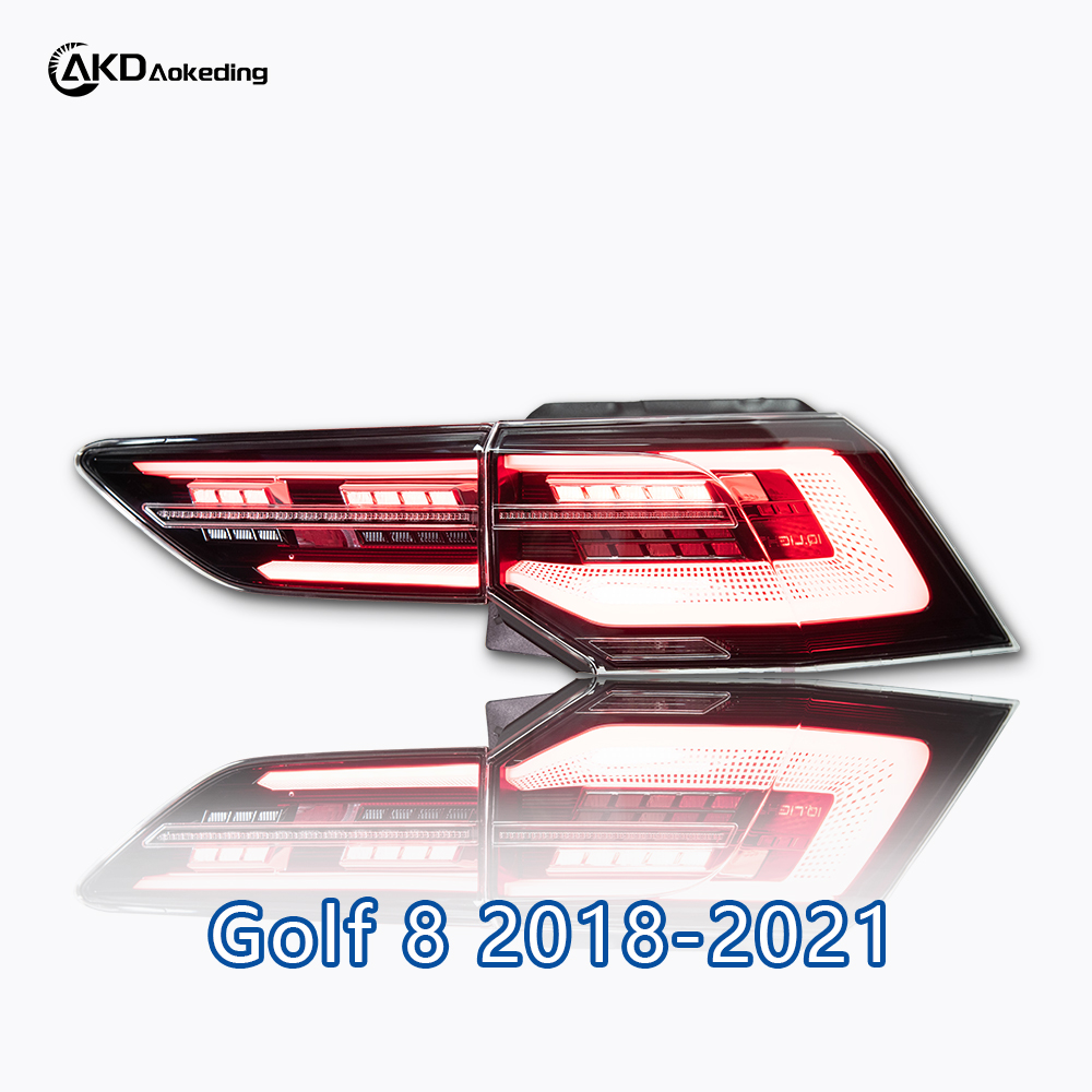 AKD Car Styling Tail Lamp for VW Golf 8 Tail Lights 2018-2021 Golf 8 LED Tail Light Golf MK8 Rear Stop DRL Brake Auto Accessories