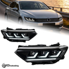 AKD Headlight Assembly Upgrade for 2017-2019 Volkswagen Passat EU B8 Models, Featuring LED Daytime Running Lights, Sequential Turn Signals, And Projector Lenses.