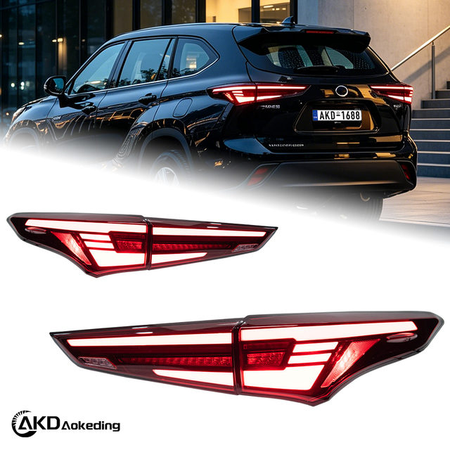 AKD is suitable for retrofitting the taillight assembly of 2022-2023 Toyota Highlander with LED daytime running lights and sequential turn signals.