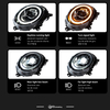 AKD headlight assembly specifically for 2014-2023 BMW Mini models (F55, F56, F57) with upgraded daytime running lights, LED projector headlights.