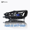 AKD headlight assembly modification for 2017-2020 Audi A5 models, featuring RS-style LED daytime running lights, dynamic turn signals, and laser headlights.