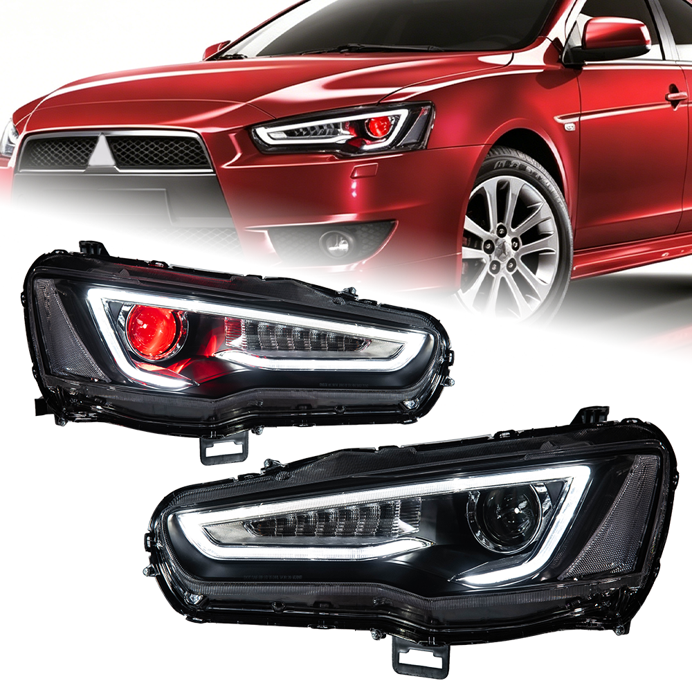 AKD-specific LED sequential turn signals for Mitsubishi Lancer EX headlight assemblies (2008-2016 models).