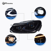 AKD headlight assembly upgrade for 2009-2012 Volkswagen Golf 6, and LED upgrade dual-lens lens parts for Golf 8.