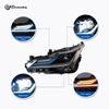 AKD headlight assembly upgrade for 2019-2022 Toyota Corolla, featuring LED lenses, daytime running lights, and sequential turn signals.