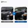 AKD headlight assembly for 2005-2013 Chevrolet Corvettes, C6 retrofit with RGB LED daytime running lights.