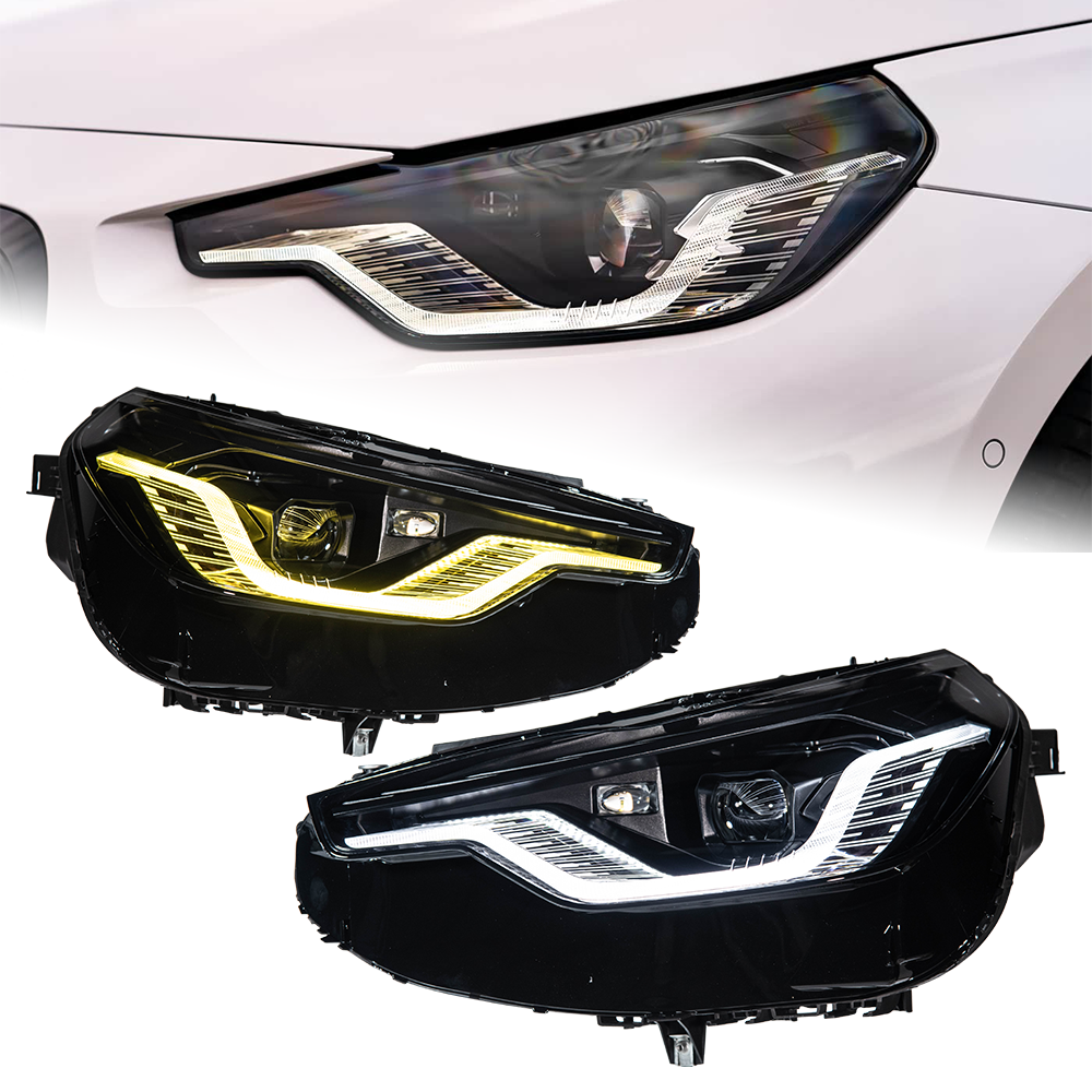 AKD headlight assembly upgrade for 2022-2026 BMW 2 Series G42M2G87 models, featuring dual-color LED laser projector lenses.