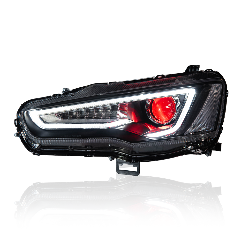 AKD-specific LED sequential turn signals for Mitsubishi Lancer EX headlight assemblies (2008-2016 models).