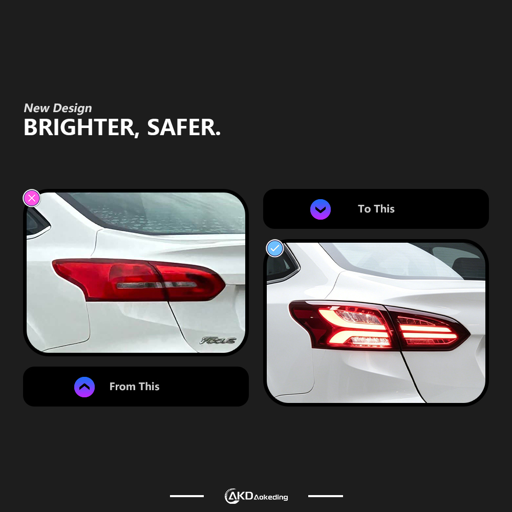 AKD Car Styling for Ford Focus Tail Lights 2015-2018 Focus Sedan LED Tail Lamp LED DRL Signal Brake Reverse auto Accessories
