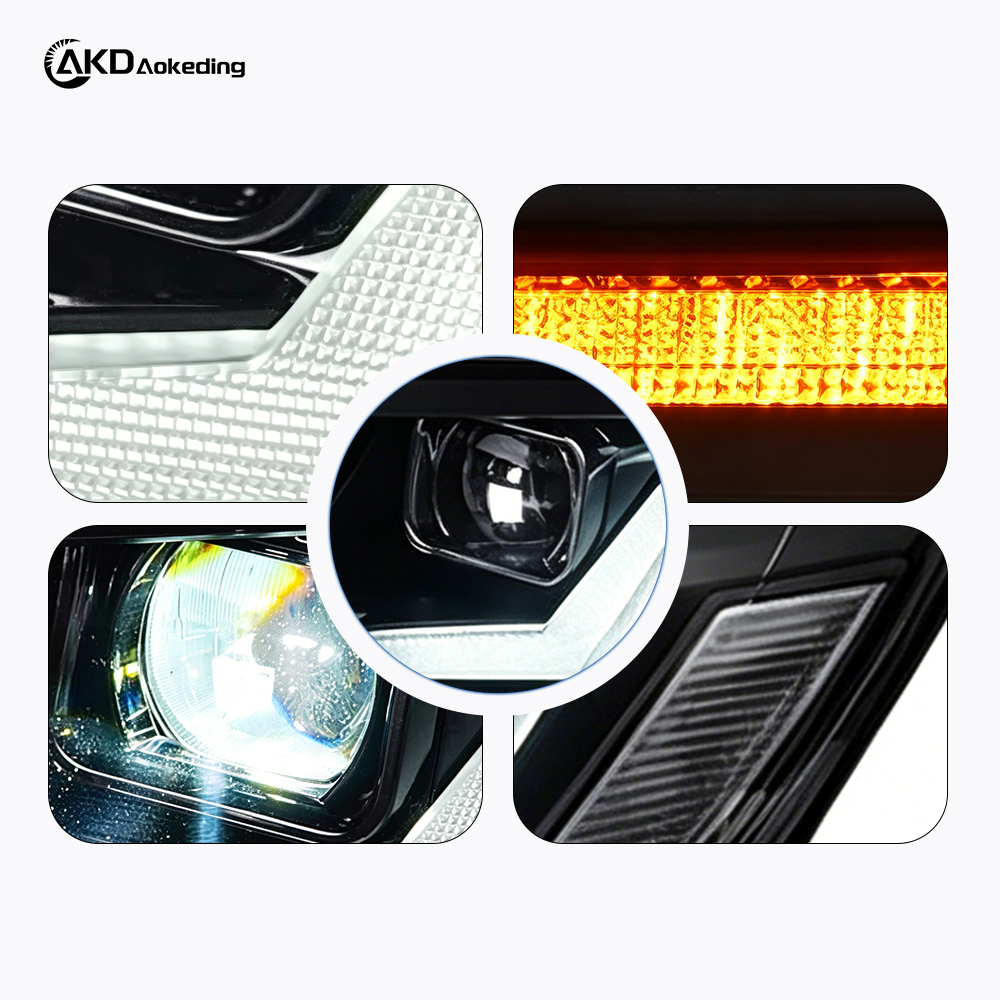 AKD Headlight Assembly Upgrade for 2017-2019 Volkswagen Passat EU B8 Models, Featuring LED Daytime Running Lights, Sequential Turn Signals, And Projector Lenses.